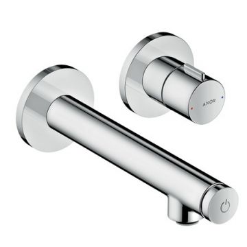 Baterie lavoar Hansgrohe Axor Uno levier Select de perete pipa 165mm fara ventil montaj incastrat necesita corp incastrat