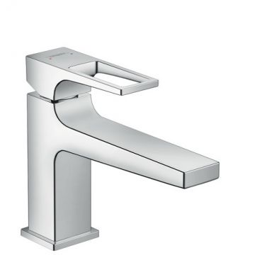 Baterie lavoar Hansgrohe Metropol 100 ventil push-open cu levier decupat pipa 116 mm