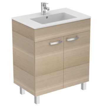 Dulap baza Ideal Standard Tempo cu doua usi 70 cm stejar nisipiu