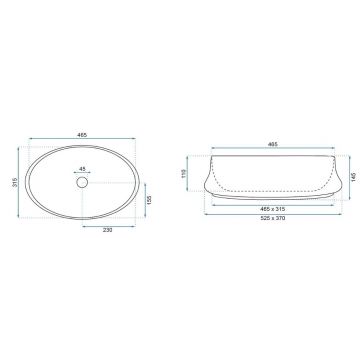Lavoar Angela ceramica sanitara alb - 46,5 cm