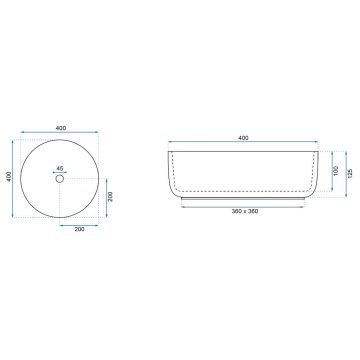 Lavoar Ashley ceramica sanitara albastru - 40 cm