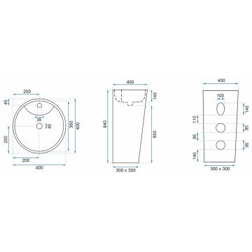 Lavoar Blanka freestanding marmura - H84 cm