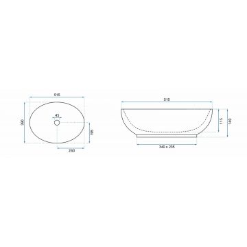 Lavoar Carola alb ceramica sanitara - 51,5 cm