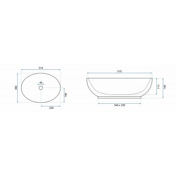 Lavoar Carola alb ceramica sanitara - 51,5 cm