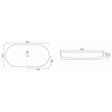 Lavoar Cleo Alb Shiny Aiax ceramica sanitara – 81 cm