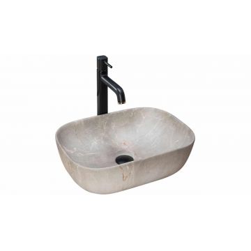 Lavoar cu efect de piatra pe blat REA Livia Bej 47 cm