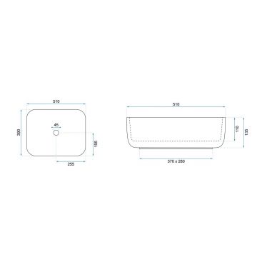 Lavoar Demi Slim Alb ceramica sanitara - 51 cm