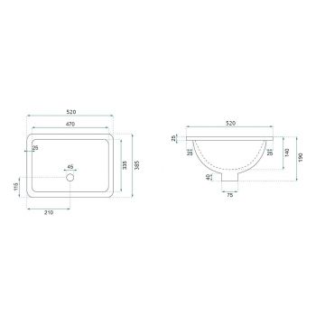 Lavoar Diana Alb ceramica sanitara - 52 cm