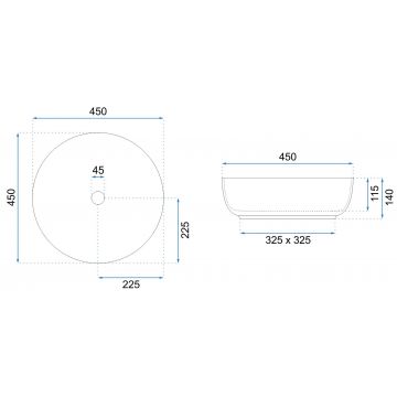 Lavoar Elma ceramica sanitara alb – 45 cm