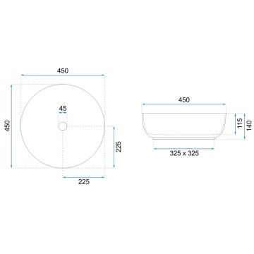 Lavoar Elma ceramica sanitara gri mat - 45 cm