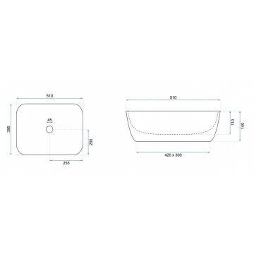 Lavoar Freja Ivory ceramica sanitara - 51 cm