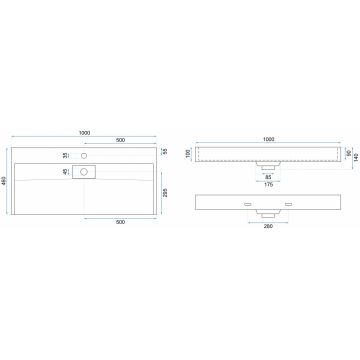 Lavoar Goya ceramica sanitara alb – 100 cm