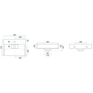 Lavoar Goya ceramica sanitara alb – 50 cm