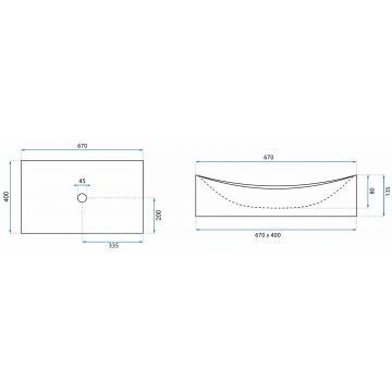 Lavoar Impero 2N alb ceramica sanitara - 67 cm