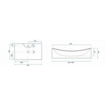 Lavoar Impero N alb ceramica sanitara - 66 cm