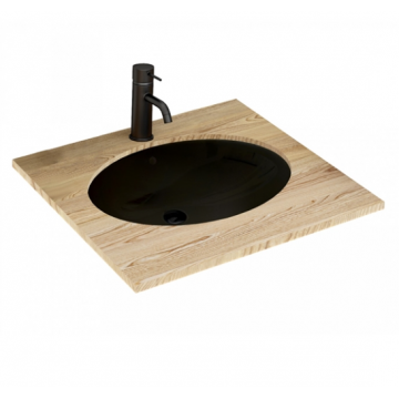Lavoar incastrat Rea Nel Negru Lucios 39 cm Lavoar incastrat Rea Nel Negru Lucios 39 cm