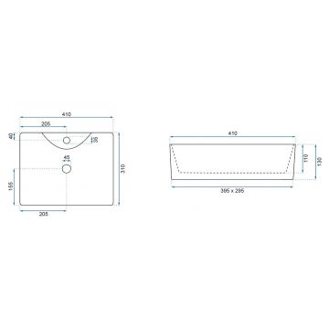 Lavoar Kelly Mini alb ceramica sanitara - 41 cm