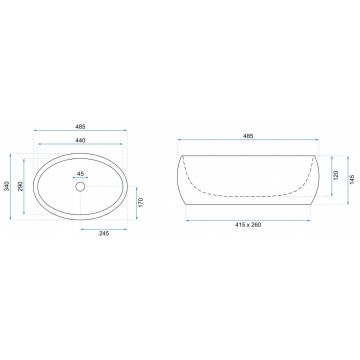 Lavoar Linda mini ceramica sanitara alb - 48,5 cm