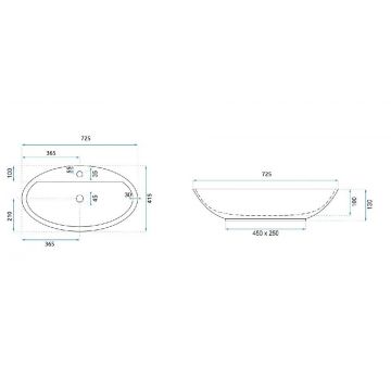 Lavoar Lucia Alb ceramica sanitara - 72,5 cm