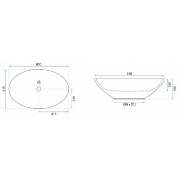 Lavoar Olga Terazzo ceramica sanitara - 63 cm