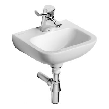 Lavoar pentru persoane cu dizabilitati Ideal Standard Contour 21 37x30 5cm scurgere ascunsa cu orificiu pentru baterie