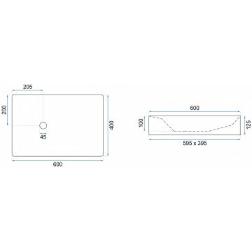 Lavoar Rock ceramica sanitara gri mat – 60 cm