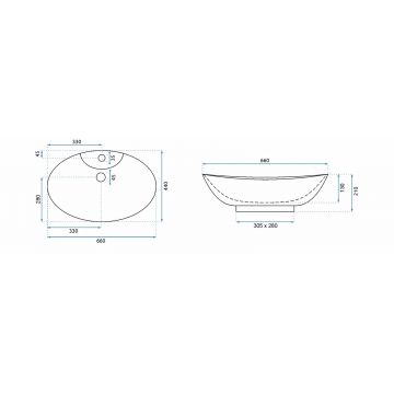 Lavoar Rosa Alb ceramica sanitara - 66 cm