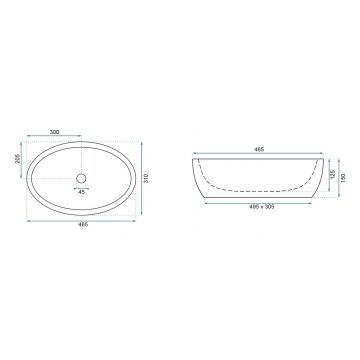 Lavoar Shila alb ceramica sanitara - 41 cm