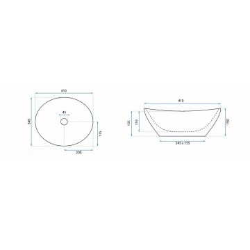 Lavoar Sofia Gold ceramica sanitara - 41 cm