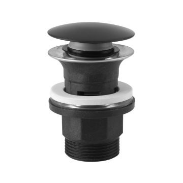 Ventil lavoar Click-Clack Ferro negru mat cu preaplin