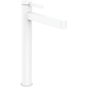 Baterie lavoar Hansgrohe Finoris 260 ventil push-open pentru lavoar tip bol alb mat