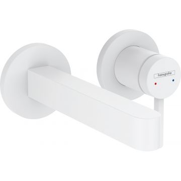 Baterie lavoar Hansgrohe Finoris cu pipa 168mm montaj incastrat necesita corp ingropat alb mat