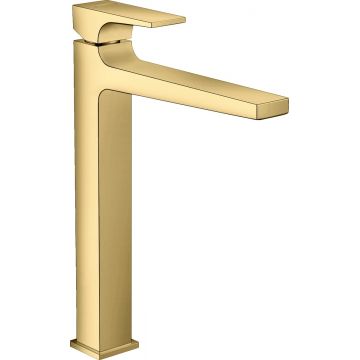 Baterie lavoar Hansgrohe Metropol 260 ventil push-open pentru lavoar tip bol gold optic lustruit