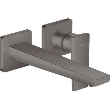 Baterie lavoar Hansgrohe Metropol de perete pipa 225mm fara ventil necesita corp incastrat negru periat