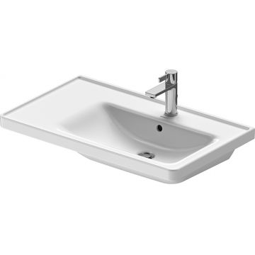 Lavoar asimetric Duravit D-Neo 80cm montare pe mobilier orientare dreapta alb