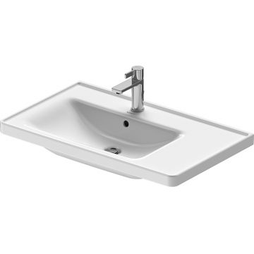 Lavoar asimetric Duravit D-Neo 80cm montare pe mobilier orientare stanga alb