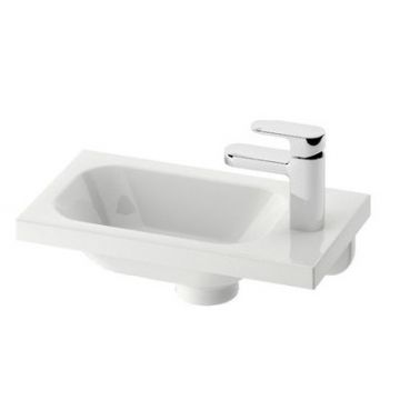 Lavoar asimetric Ravak Concept Chrome 40x22cm dreapta montare pe mobilier alb