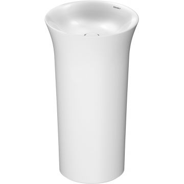 Lavoar freestanding Duravit White Tulip 50cm fara orificiu baterie fara preaplin ventil ceramic alb