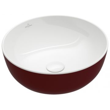 Lavoar tip bol Villeroy & Boch Artis 43cm fara orificiu baterie fara preaplin montare pe blat Bordeaux