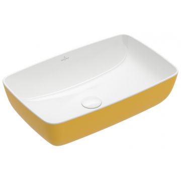 Lavoar tip bol Villeroy & Boch Artis 58x38cm fara orificiu baterie fara preaplin montare pe blat Indian Summer