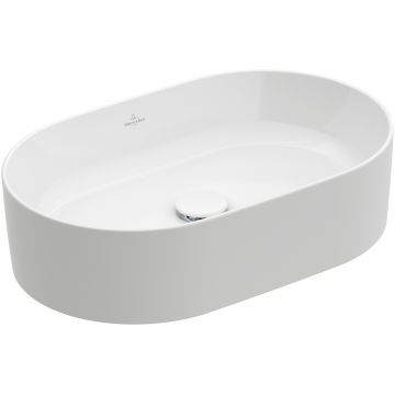 Lavoar tip bol Villeroy & Boch Collaro 56x36cm oval fara orificiu baterie fara preaplin alb