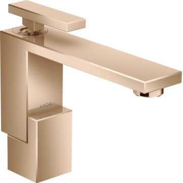 Baterie lavoar Hansgrohe Axor Edge 130 ventil push-open red gold lustruit