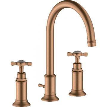 Baterie lavoar Hansgrohe Axor Montreux 180 din 3 elemente ventil pop-up bronz periat