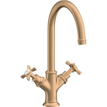 Baterie lavoar Hansgrohe Axor Montreux 210 ventil pop-up bronz periat