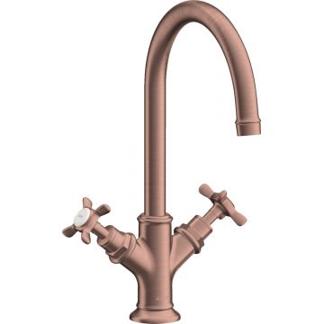 Baterie lavoar Hansgrohe Axor Montreux 210 ventil pop-up red gold periat