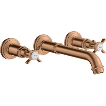 Baterie lavoar Hansgrohe Axor Montreux cu pipa 165-225mm din 3 elemente necesita corp ingropat bronz periat