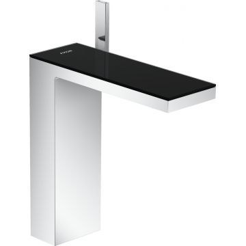 Baterie lavoar Hansgrohe Axor MyEdition 230 ventil push-open crom/sticla neagra