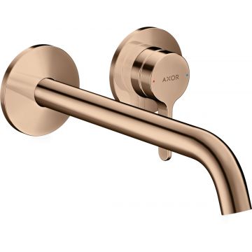 Baterie lavoar Hansgrohe Axor ONE cu pipa 220mm din 2 elemente necesita corp ingropat red gold lustruit