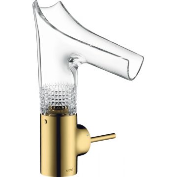 Baterie lavoar Hansgrohe Axor Starck V 140 Diamond Cut gold optic lustruit