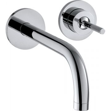 Baterie lavoar Hansgrohe Axor Uno 2 de perete din 2 elemente pipa 165mm montaj incastrat necesita corp ingropat